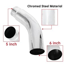 5'' Inlet 6'' Outlet Diesel Exhaust Turndown Elbow Pipe 23" Long Stainless Steel