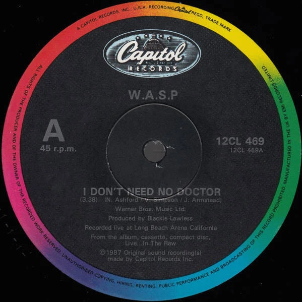 W.A.S.P. - I Don't Need No Doctor (VINYL) - Image 4 of 4