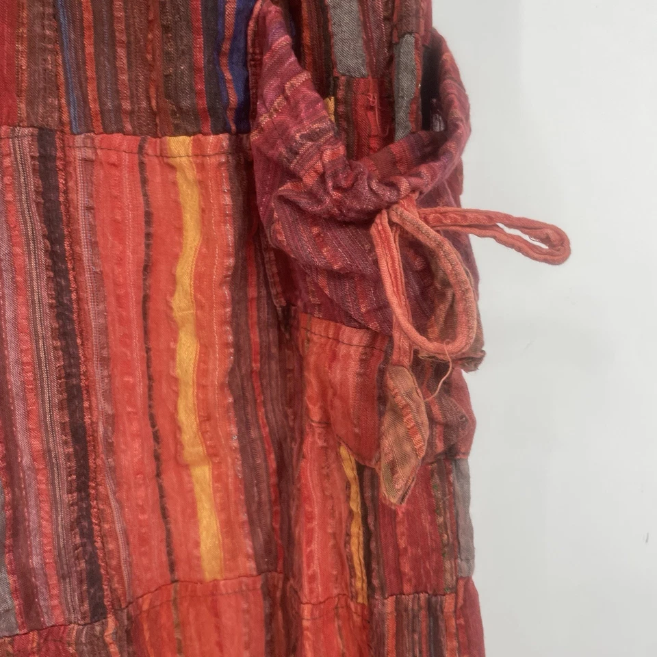 Vintage Y2K Sacred Threads Boho Hippie Wide Leg Pants Festival Rave Hipster Red - Image 4 of 4