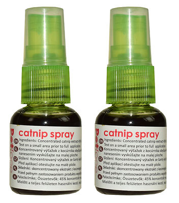 Cat Kitten Concentrated Catnip Spray 2 x 30ml Bottle No Mess for Scratchers Toys | eBay