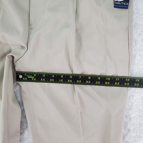 Pantalone Nautica Rigger Uomo 34X32 Beige Doppia Pieghe Polsini Antirughe Chino Nuovo con etichette - Foto 15 di 19