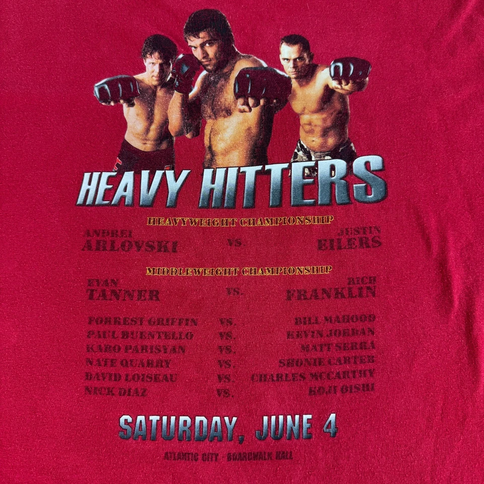 Camiseta De Colección Y2K 2005 UFC 53 Heavy Hitters Arlovski v Eilers Tanner v Franklin XL Foto 2 de 4