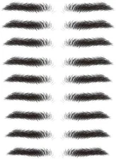 45 Pairs Eyebrow Tattoo Sticker Man 4D Fake Eyebrows (Black color) Waterproof