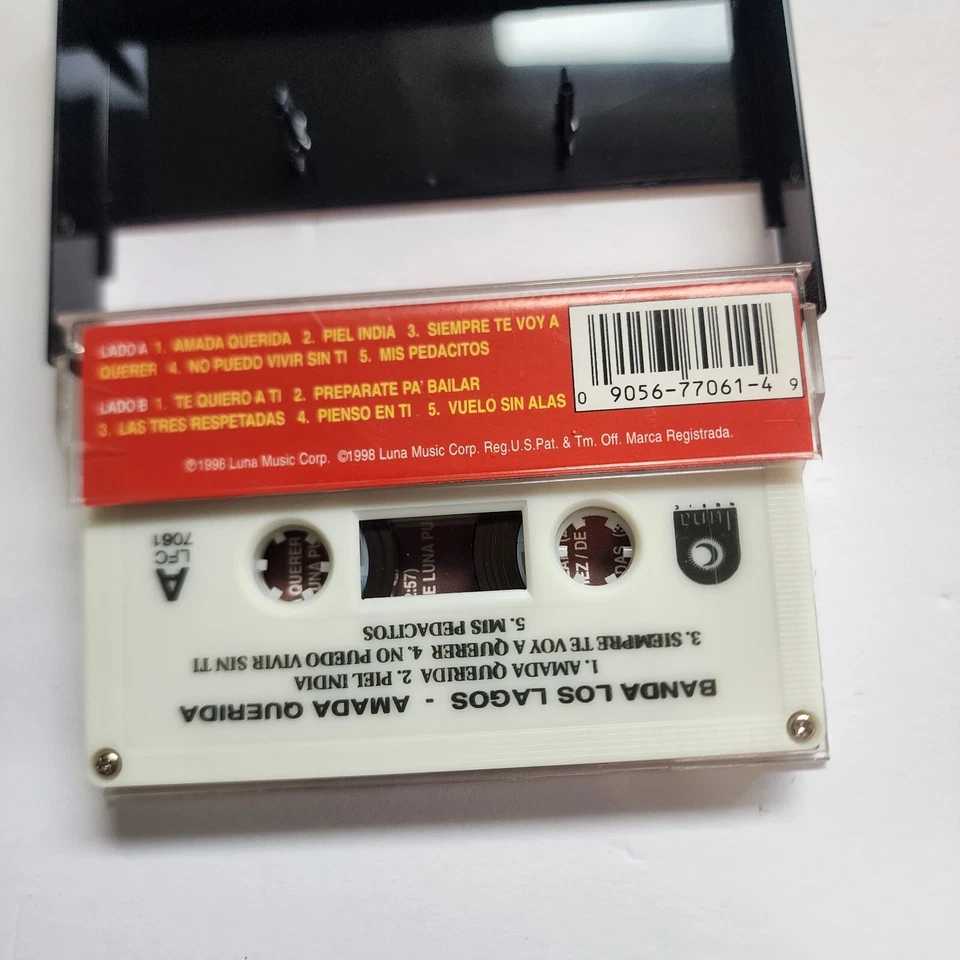 BANDA LOS LAGOS 	AMADA QUERIDA	4 CASSETS	1998	LUNA MUSIC	LXC7061	USED	MB Foto 3 de 4