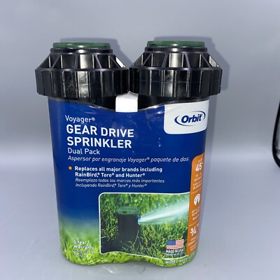 2 Pack Orbit: 55661-28 Gear Drive Sprinkler 3/4'' FNPT Inlet 4'' Pop-up Height Ne