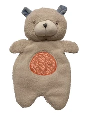 Ingenuity Teddy Bear 12" Cream Beige Flat Beanie Plush Baby Lovey Toy