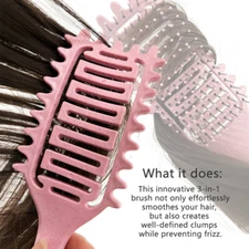 Bounce Curl Definition Shape Fluffy Hair Hollow Comb Wet And Dry Dual-use Head M
