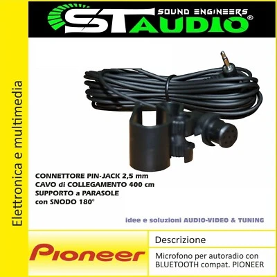 Microfono PIONEER per Autoradio viva voce Bluetooth con Jack da 2,5mm mp3 gps -