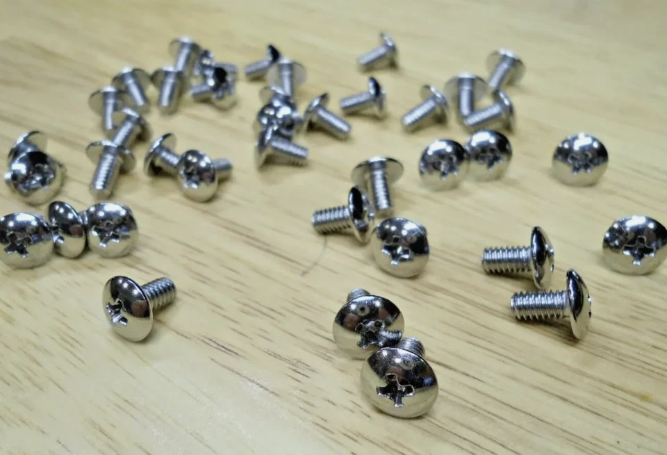 No. 8-32 x 5/16" CHROME PAN SCREWS! FOR CLASSIC GM BUICK CHEVY PONTIAC VEHICLES - Image 2 of 4