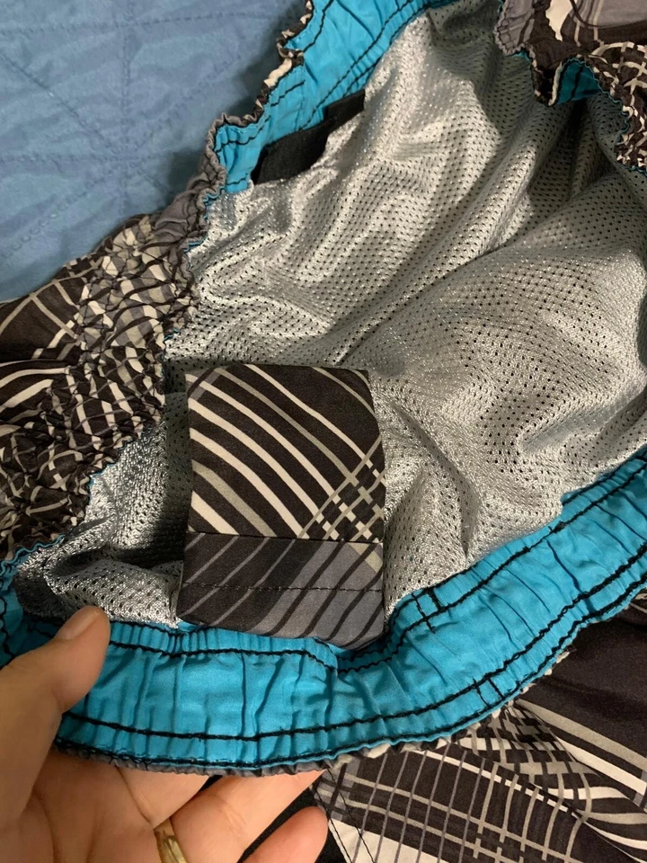 Bañador para hombre, mediano; rayas blancas y negras Foto 4 de 4