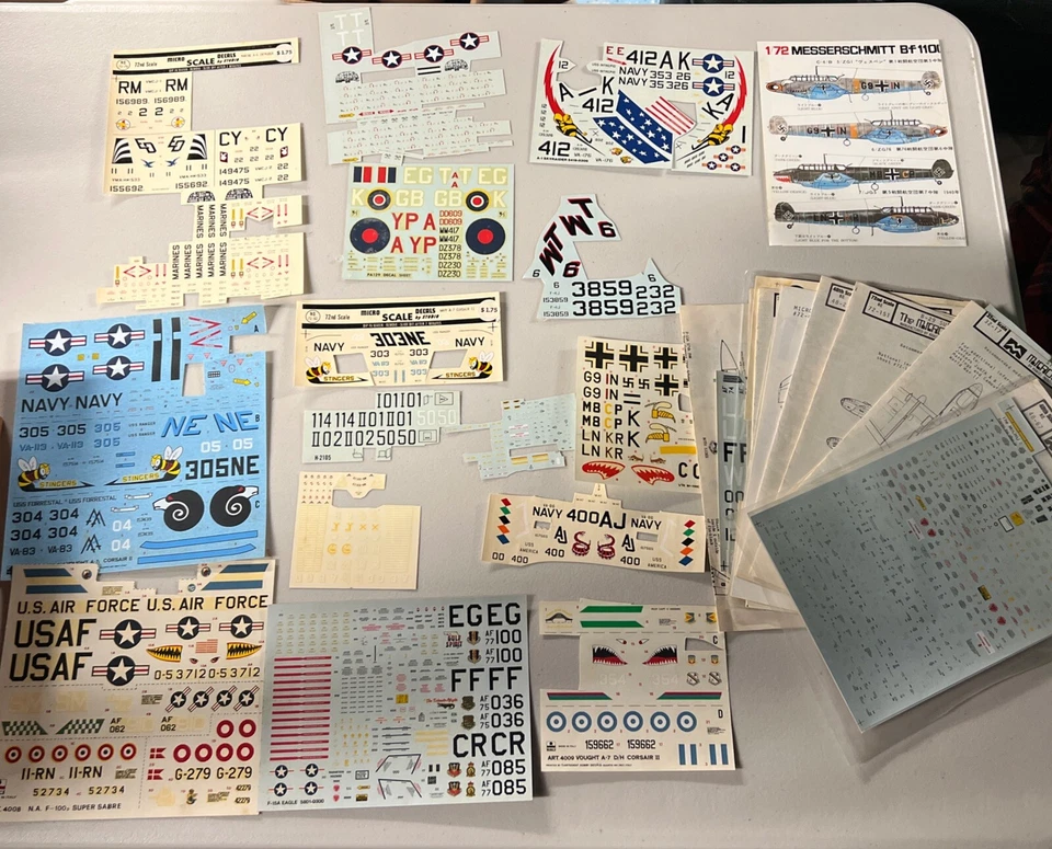 HugeLot Partially Used Microscale Decals Aircraft German United States Air Force - Image 2 of 4