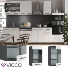 Credenza pensile in vetro da cucina modulare Fame-Line 40cm bianco lucido Vicco