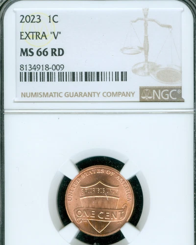 2023 EXTRA V LINCOLN SHIELD CENT NGC MS66 RED  3,000 Minted VERY RARE *