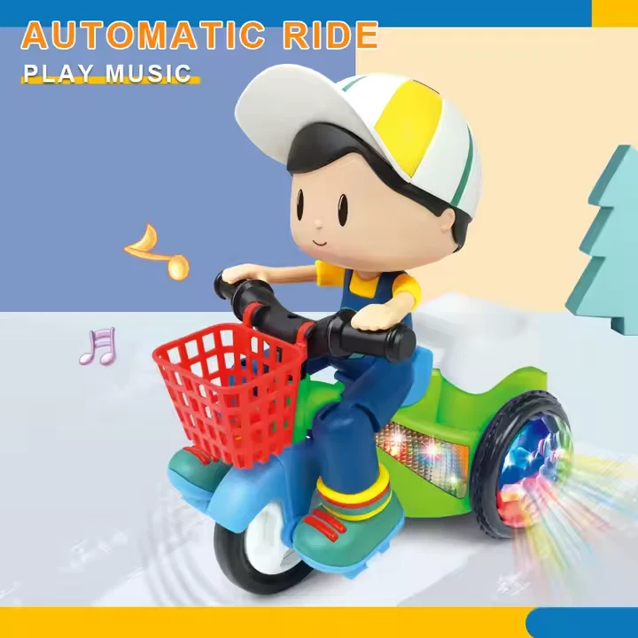 Electric Stunt Bike Toy Music  Tricycle Car Toy Children Interactive 360 Degree - Image 4 of 4