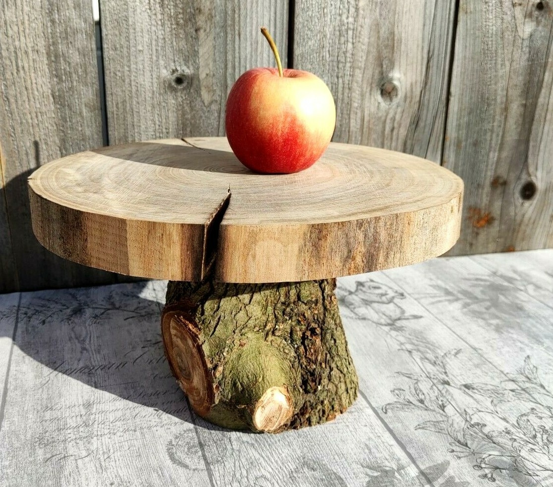 Cake stand Local Rustic wood cheese wooden serving board wooden trivet 9-10  inch