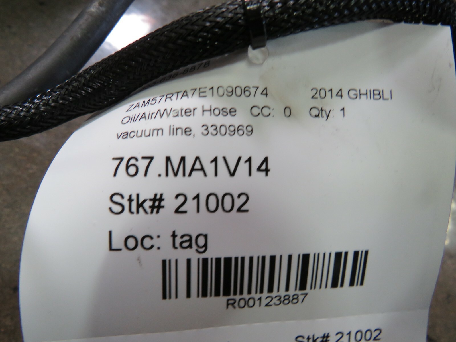 Maserati Ghibli, Vacuum Pipe, Used, P/N 330969