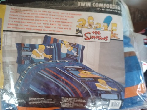 Simpsons Comforter & 3pc MATCHING Sheet Set Twin New HTF VINTAGE BART LISA HOMER - Picture 15 of 20