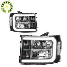 LED DRL Factory Headlights For 2007-2013 GMC Sierra 1500 2500HD 3500HD HeadLamps