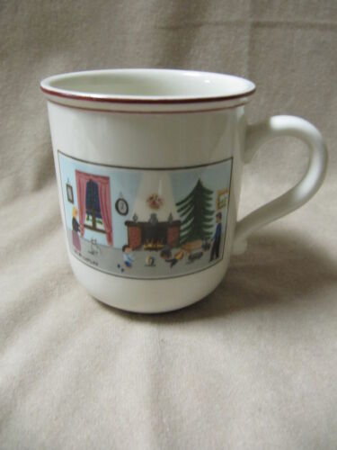 VILLEROY & BOCH CHRISTMAS NAIF MUG WITH HEARTH AND TREE  IN EXCELLENT CONDITION - Afbeelding 1 van 4