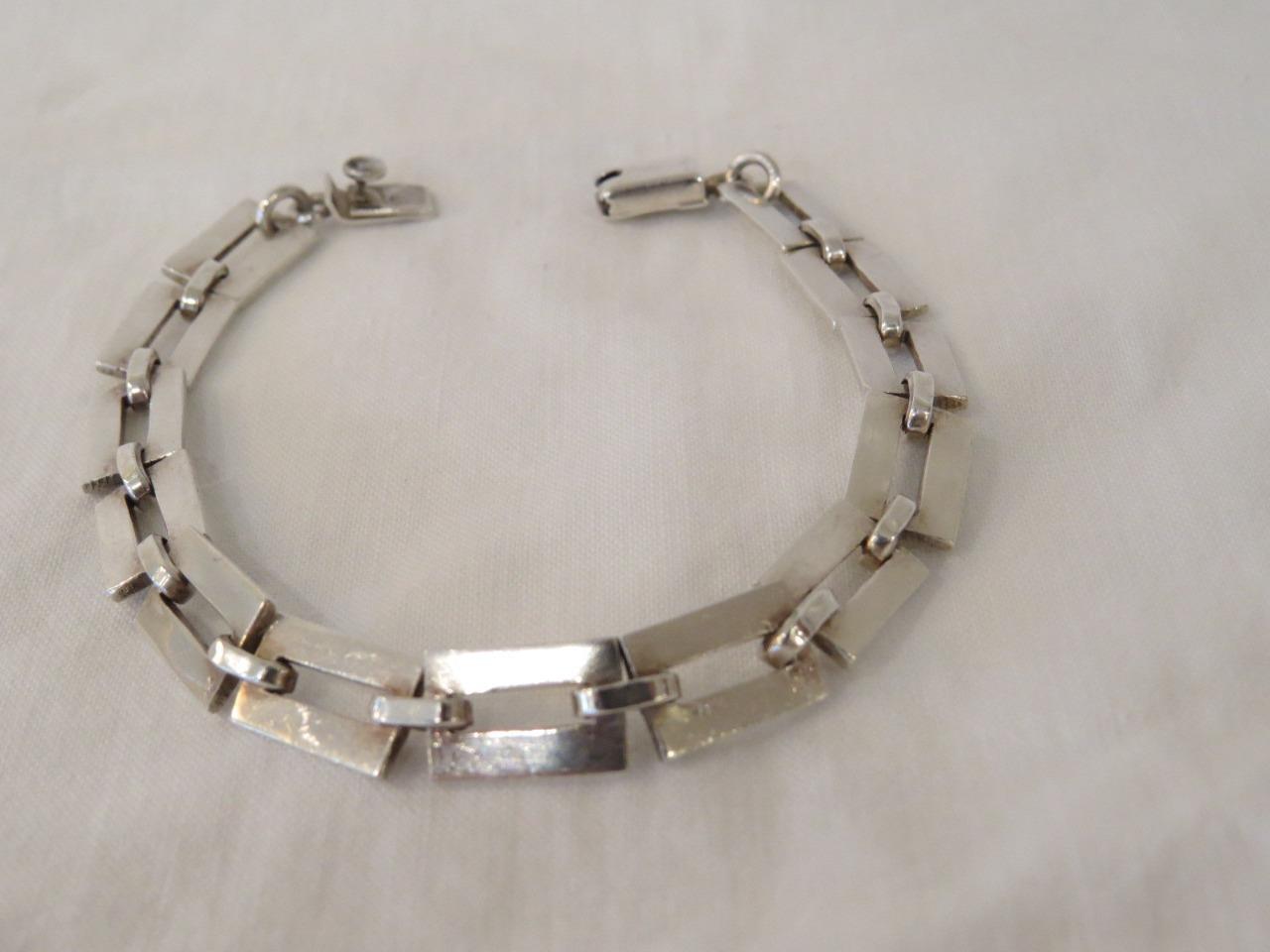 Sterling Silver 925 Rectangle style Bracelet 22 g… - image 3