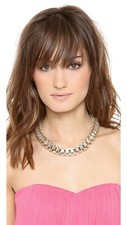 Lee Angel Shopbop Women's Box Link Crystal Baguette Statement Necklace NIP 375