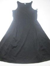 Old Navy Womens Size XS A-Line Dress Black Sleeveless Boat Neck Knee Length