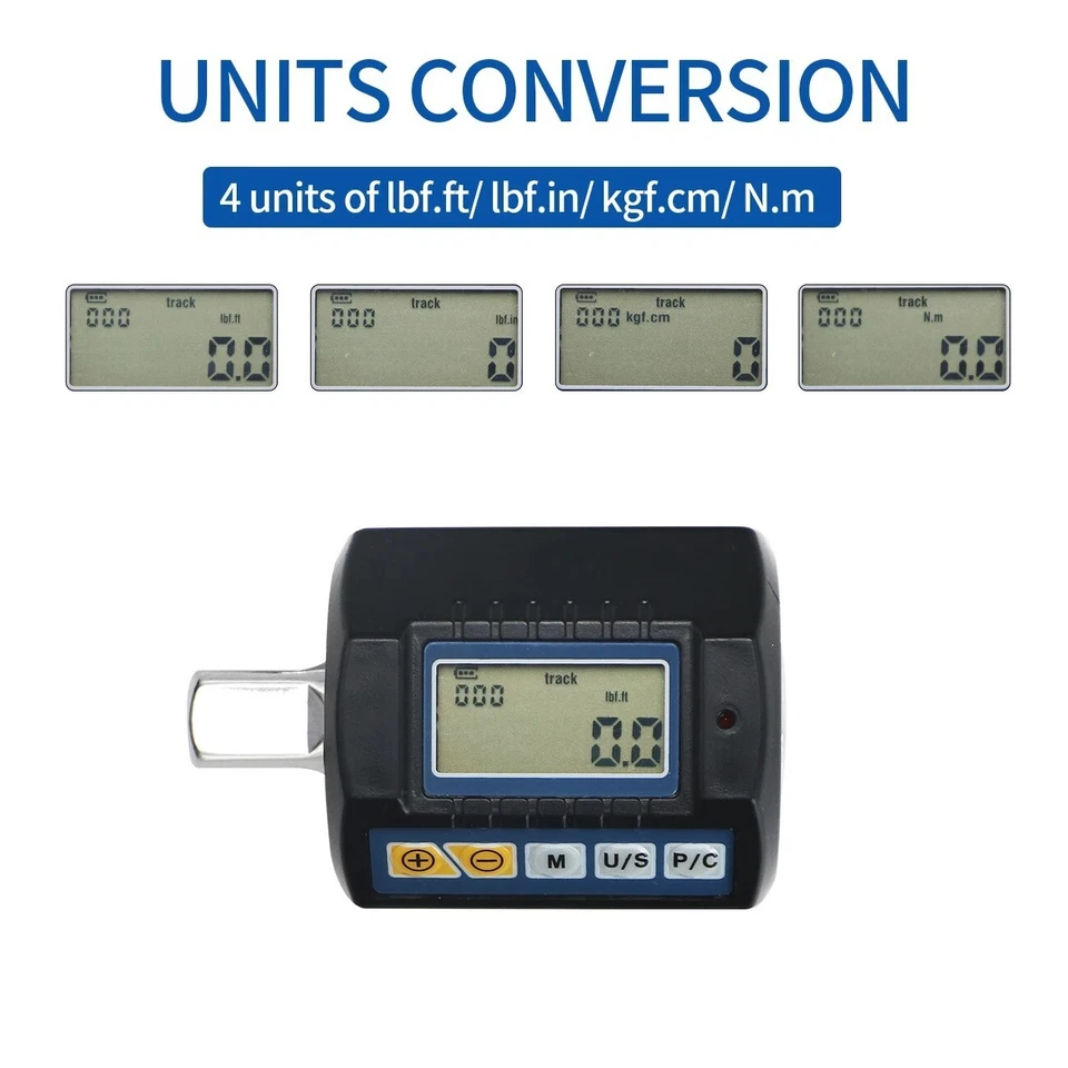 Digital Torque Adapter 1/2" Drive with 3/8" & 1/4" Adapters Electronic Torque - Image 3 of 4