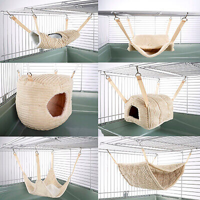 Yellow Yoogeer Rat Ferret Chinchilla hamsters Hammock Braided Bed Toy Center Hanging Cage Swing Ferret Cargo Net Boredom Breaker with 4 Hooks