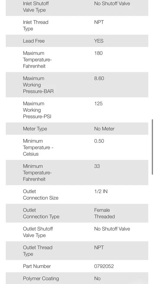 Watts 0792052 1/2" LF288AC (Anti-Siphon-Vacuum Breaker-Backflow Preventer)CHROME - Image 4 of 4