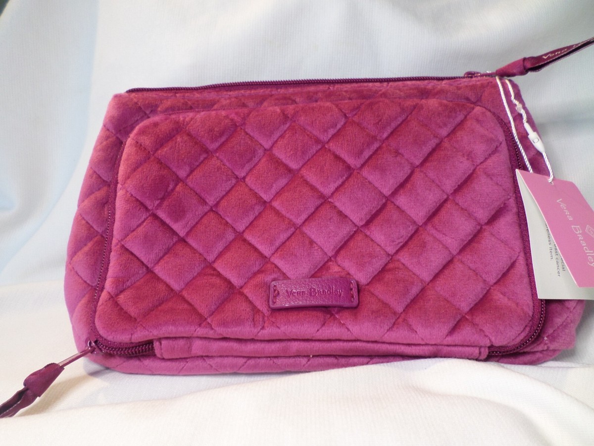 Vera Bradley Compact Organizer Travel Make Up Bag Majestic Magenta Hot Pink  NWT