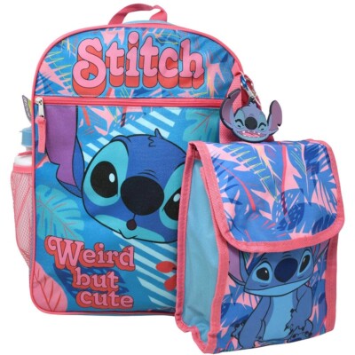 LSBA Stitch Large Backpack 5pc Set 16  X 12 