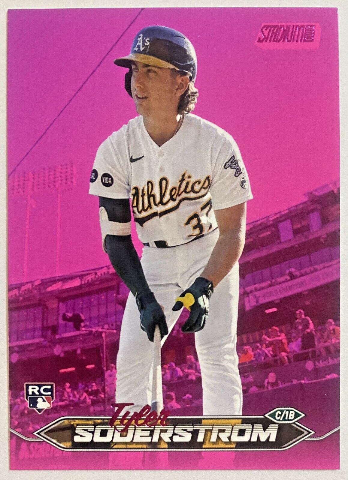 2024 Topps Stadium Club Tyler Soderstrom #215 ROOKIE Pink Foil Parallel
