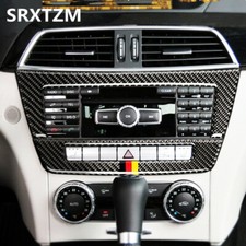 For Mercedes Benz C Class W204 Carbon Fibre Console Panel Sticker Germany Style