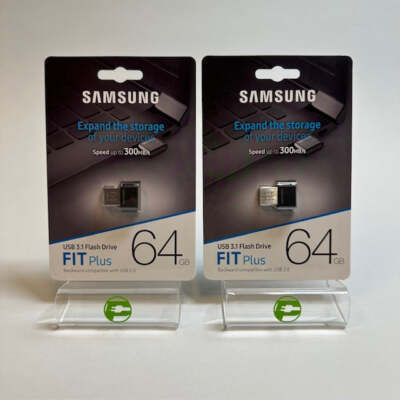 Lot of 2 New Samsung Fit Plus 64GB USB 3.1 Flash Drive MUF-64AB