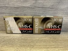 Maxell VHS-C TC-30 HGX-Gold Premium High Grade Video Tape Lot Of 2