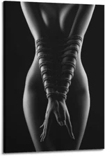 Modern Abstract Posters Black & White Poster BDSM Woman Bondage Canvas Wall Art