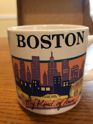 Vintage Coffee Cup Mug Boston My Kind of Town, Rainbow Skyline ST73