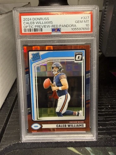 2024 Donruss - Rated Rookie Caleb Williams Optic Red Pandora Prizm (RC) PSA 10