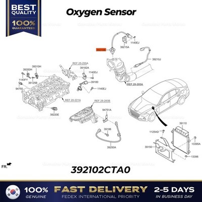 ⭐Genuine⭐ Oxygen Sensor 392102CTA0 for Hyundai Genesis G70 | eBay