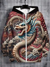 Dragon Design 3D Print Hoodie Zip