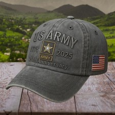 American Flag Baseball Hat, US Army 250th Anniversary Embroidery Cap