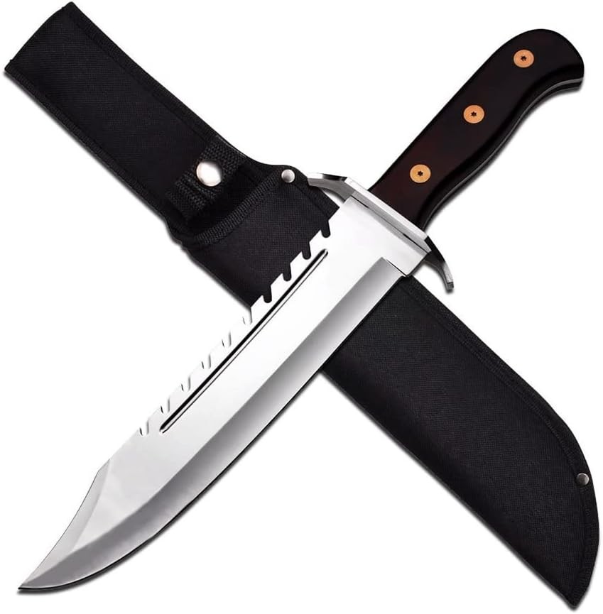 ●ONE BRILLIANT● BowieOB424Black Bowie-OB424-Black Full Tang Rambo Bowie Machete Fixed Blade Tactical Survival