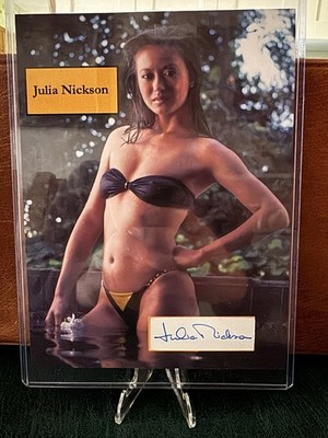JULIA NICKSON AUTOGRAMM 8 X 6 INDIVIDUELLE KARTE SCHAUSPIELERIN RAMBO AGENT CO BAO COA FILMSTAR