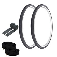 PRO TIRES 24 x 1-3/8" BLACK P-1179 W/ HEAVYDUTY TUBES  RIM STRIPS
