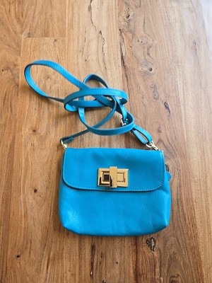 Rowallan of Scotland Turquoise Small Crossbody Bag Leather Handbag Purse 