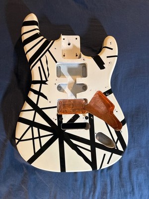 Black & White Striped Stratocaster Body / Floyd Rose