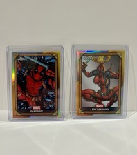2025 Topps Chrome Deadpool, Comic Book Gold Deadpool And Lady Deadpool, #1 #7
