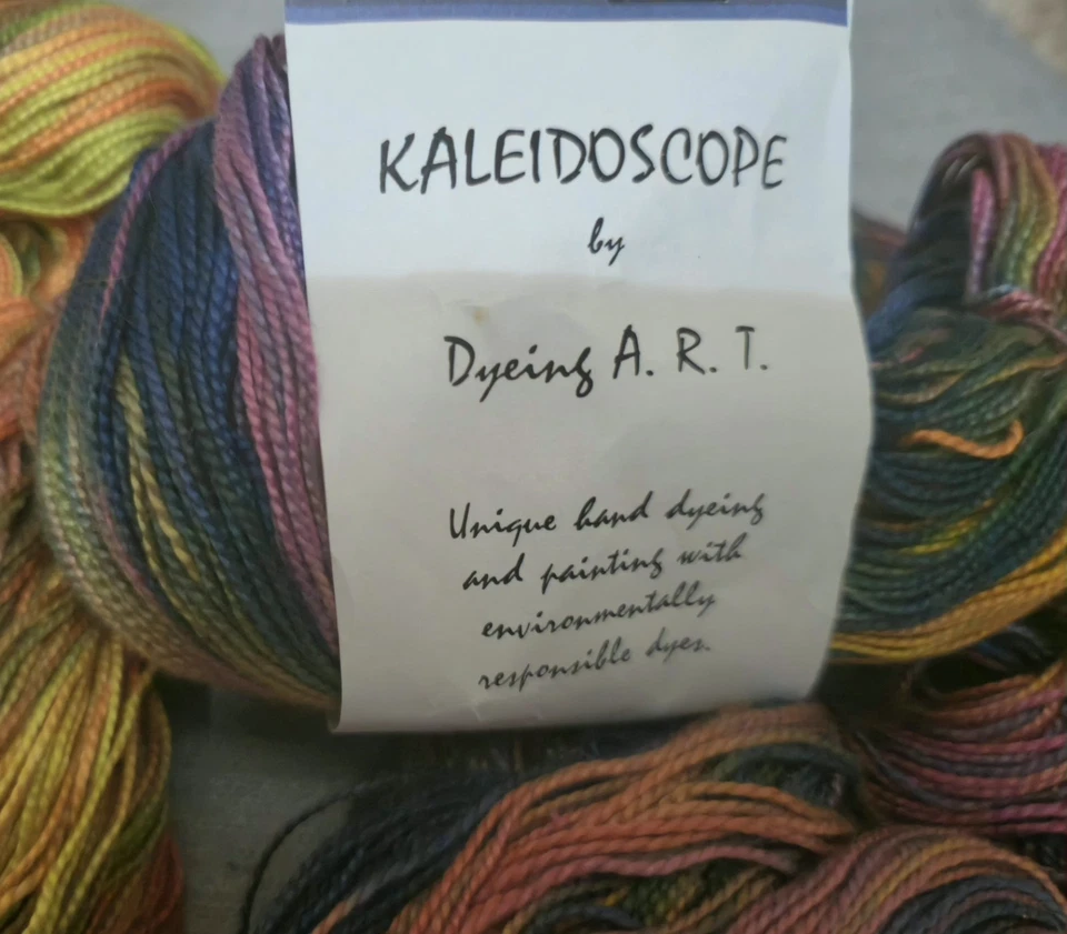 2 Pks Madejas Enviro Friendly Arco Iris Caleidoscopio Teñido Hilo de Algodón Teñido A.R.T Foto 2 de 3