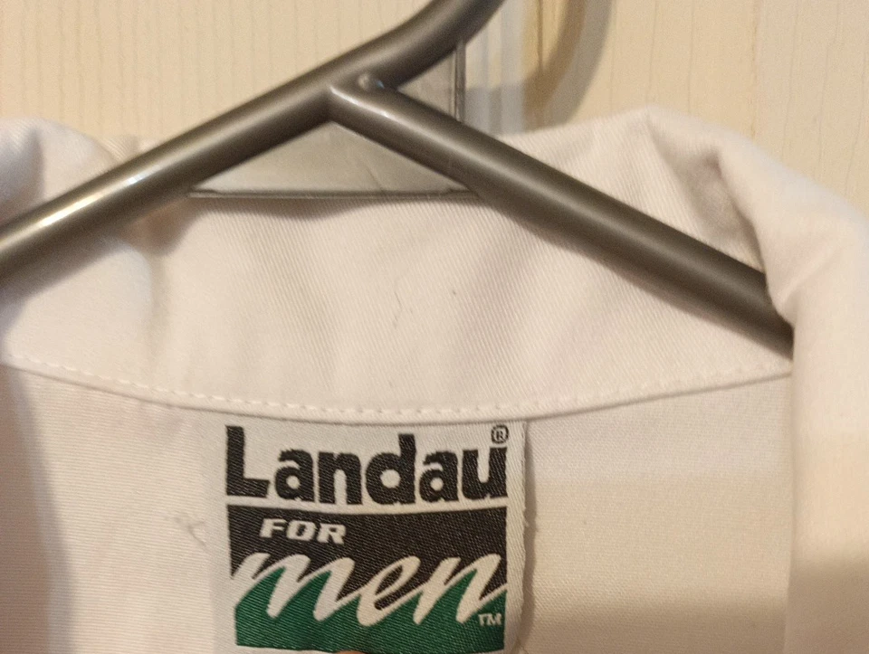 Landau Para Hombre 5 Bolsillos Largo Completo - Abrigo Blanco - Talla 46L Foto 2 de 4