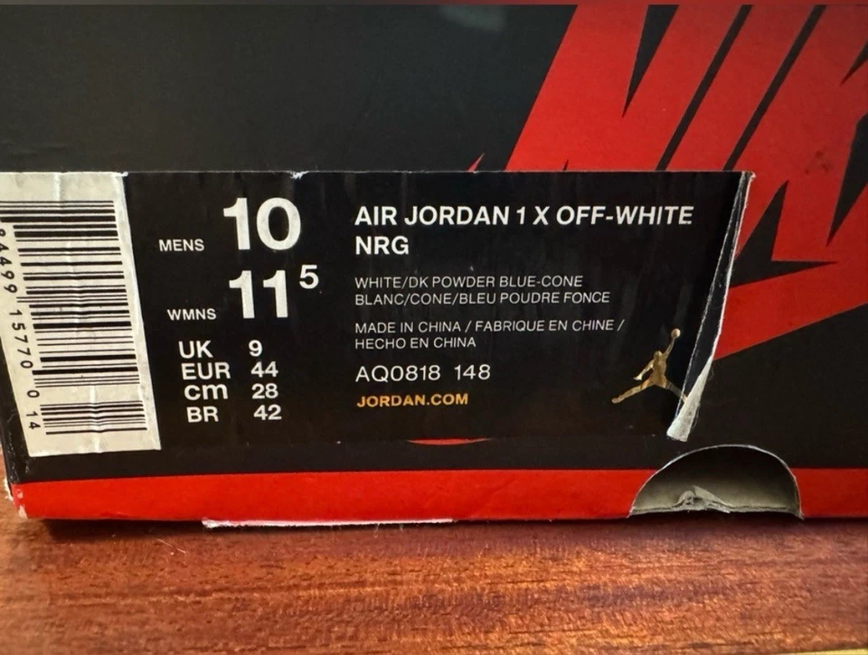 Talla 10 - Jordan 1 Retro OG x Off-White Alto UNC Foto 4 de 4